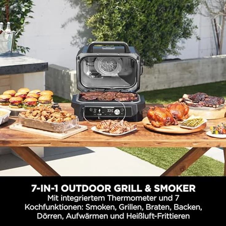 Ninja Woodfire Pro Connect XL Elektrischer BBQ Smoker Grill, App-Steuerung, 7-in-1 Outdoor Grill elektrisch & Air Fryer mit Woodfire Pellets, wetterfest, Schwarz OG901EU – Bild 5