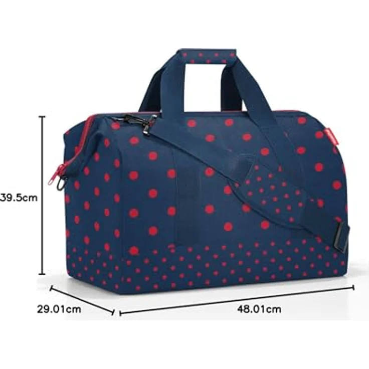 reisenthel allrounder L, Reisetasche, Sporttasche, Schultertasche, Doktortasche, Tasche, Polyestergewebe, Mixed Dots Red, 30 L, MT3075 – Bild 6