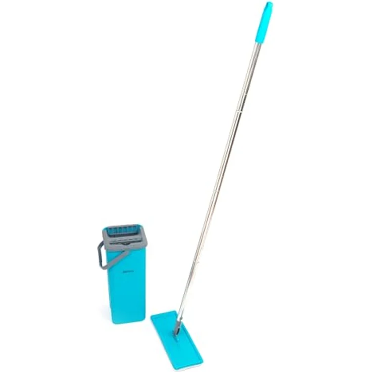 Beldray LA067234EU Duplex Wischmopp und Eimer Set | Integrierter Auswringer & Schmutzentferner | Türkis, Grau, 129 cm – Bild 8