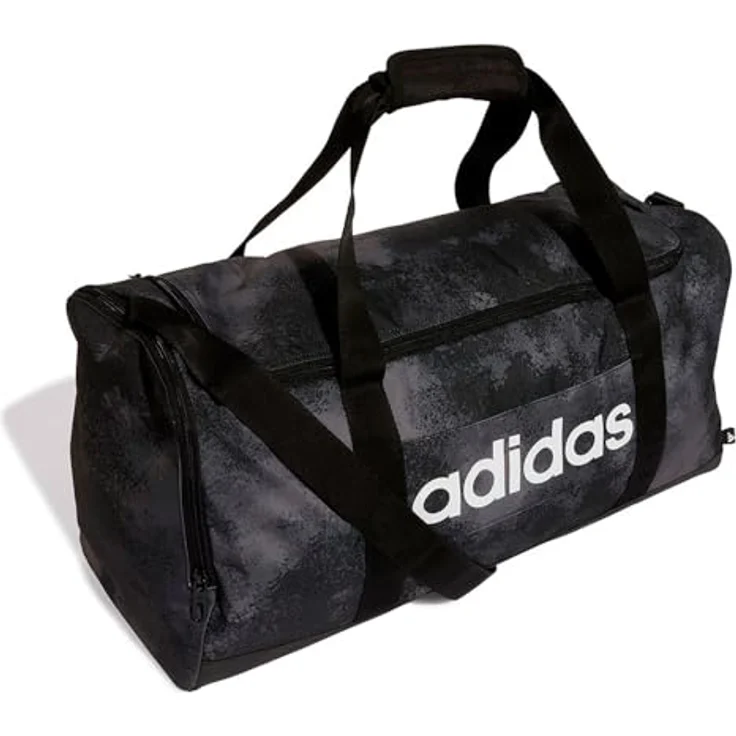 adidas Performance Sporttasche LIN G DUF M, Reise- & Sporttasche aus 100% Polyester, Farbe Grey Five / Grey Six / Black / White, pflegeleicht – Bild 3