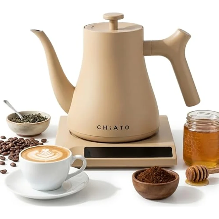 CHiATO flowPLAY Wasserkocher, 0,6 Liter, mit Temperaturwahl 40-100 °C, Touch-Display und 360°-drehbarem Sockel – Bild 2