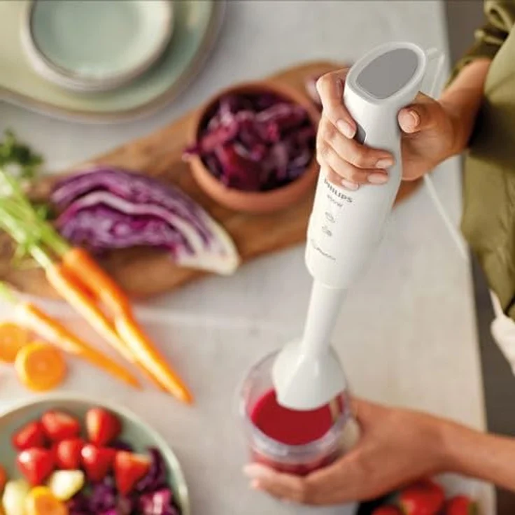 Philips HR2520-00 Stabmixer, 400W, 1 Geschwindigkeitsstufe, mit Kabel, Kunststoff, weiß – Bild 9