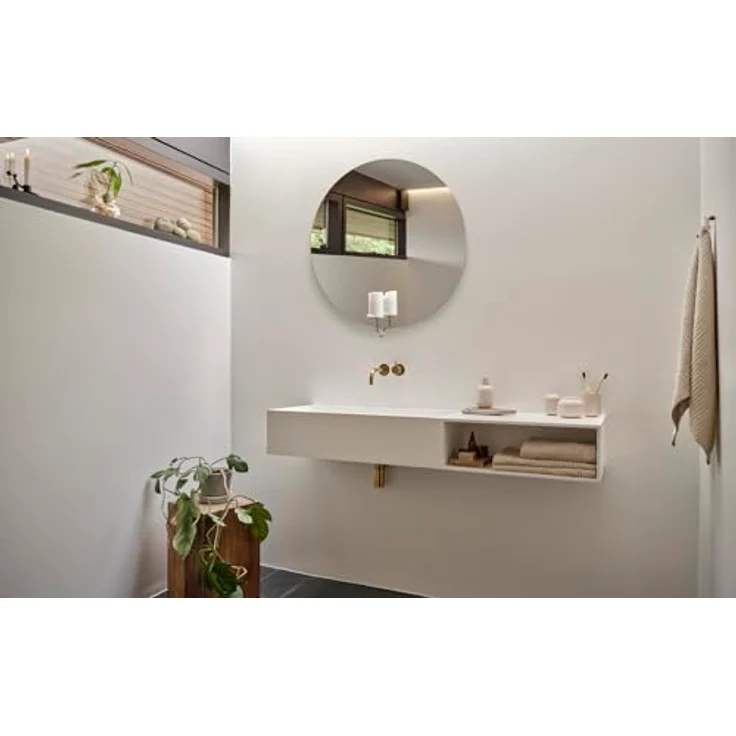 Zone Denmark Sensu Keramikdose mit Deckel, Badezimmer Organizer für Wattestäbchen und Schmuck, Ø 10 cm, Höhe 7,5 cm, sandfarben – Bild 2