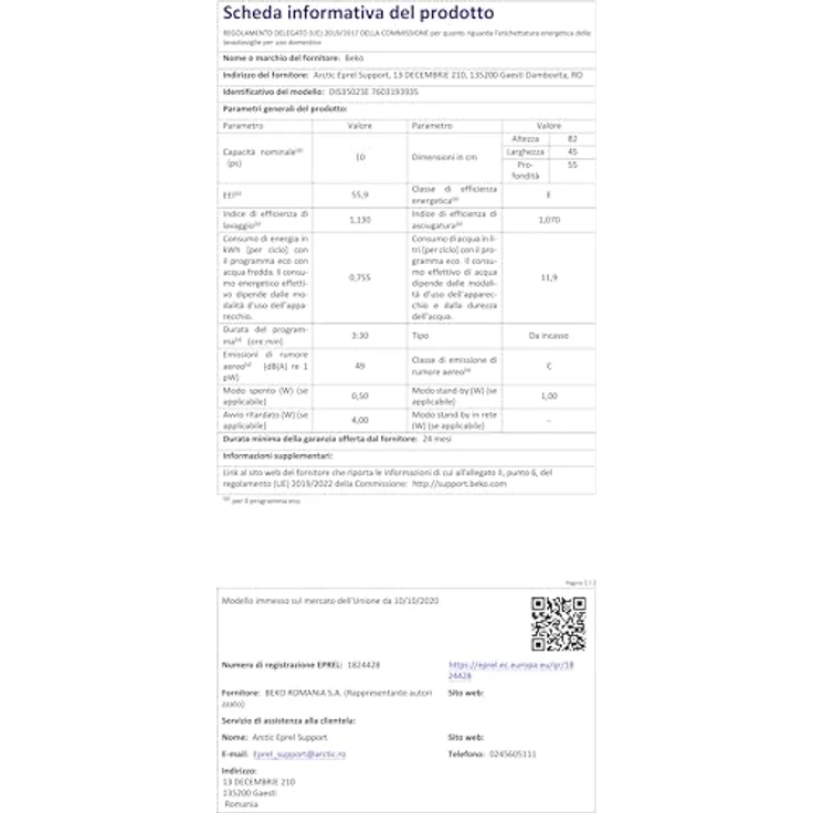 Beko DIS35023, Geschirrspüler, E, Geräuschemissionsklasse C, Geräuschemissionen 49 Dezibel – Bild 15