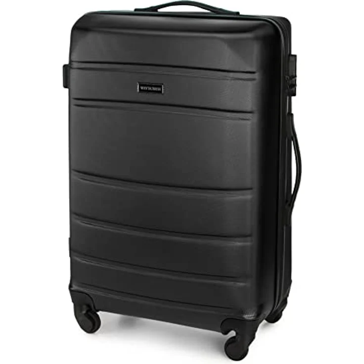 WITTCHEN Mittlerer Koffer Mittelgroßer Trolley Check-In Gepäck 4 Rollen Kombinationsschloss Schwarz – Bild 4