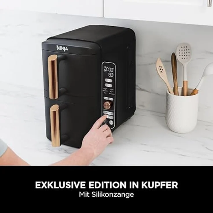 NINJA Heißluftfritteuse Double Stack XL Schwarz/Kupfer SL400EUCP, 2470,00 W – Bild 2
