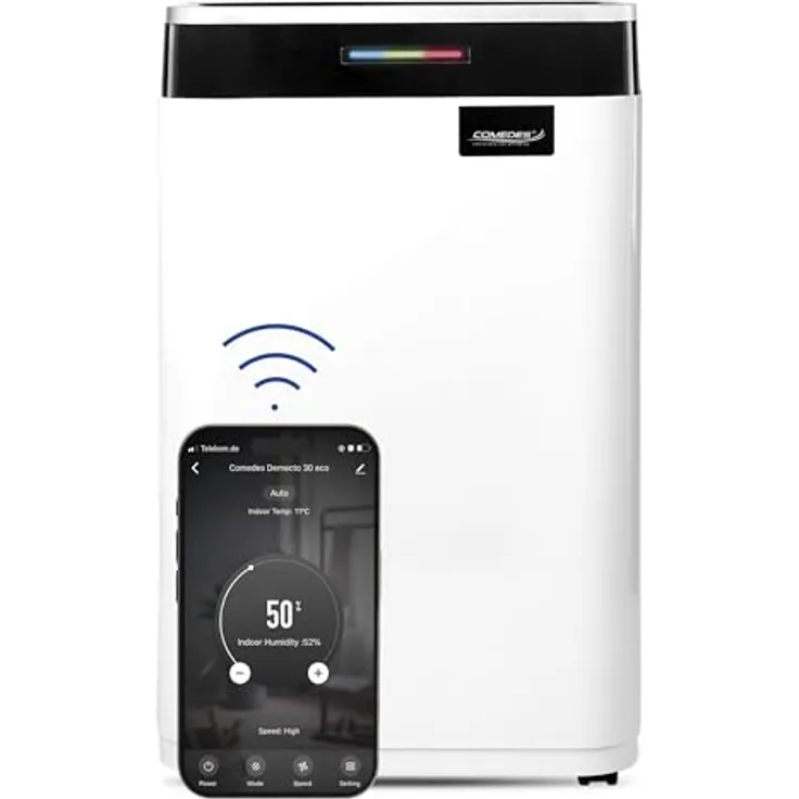 Comedes Demecto 30 eco WiFi – Luftentfeuchter Bautrockner (max. 25 Liter / 24h) für Räume bis zu 100m² / 230m³, App-fähig