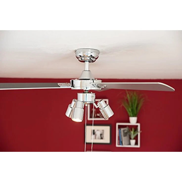 Pepeo Cyrus Deckenventilator Deckenleuchte Chrom 107 cm FN44444 – Bild 4