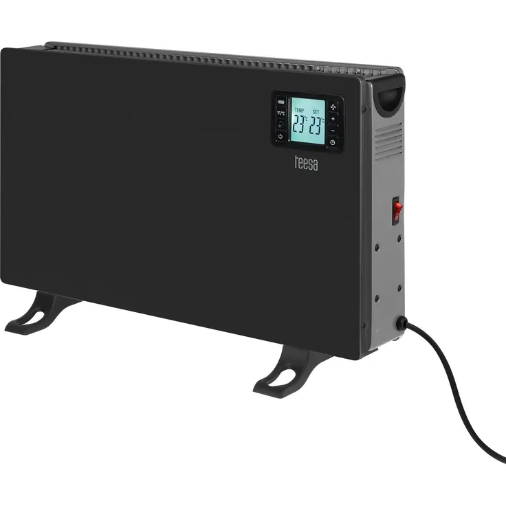 Uni-T Elektrischer Konvektorheizer mit Energiesparthermostat und Teesa-Fernbedienung, Schwarz