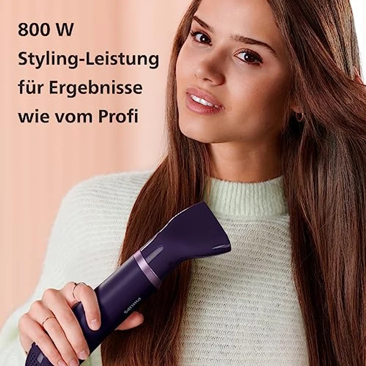 Philips Warmluftbürste AirStyler Series 3000 BHA305/00, mit Ionen-Technologie, Keratin-Keramikbeschichtung und 3 Aufsätzen, schwarz – Bild 3