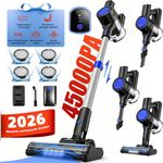 Grenintol Akku-Hand- und Stielstaubsauger, kabellos, 45.000 Pa Saugkraft, 55 Minuten Akkulaufzeit, LED-Anzeige, Wandhalterung, beutellos