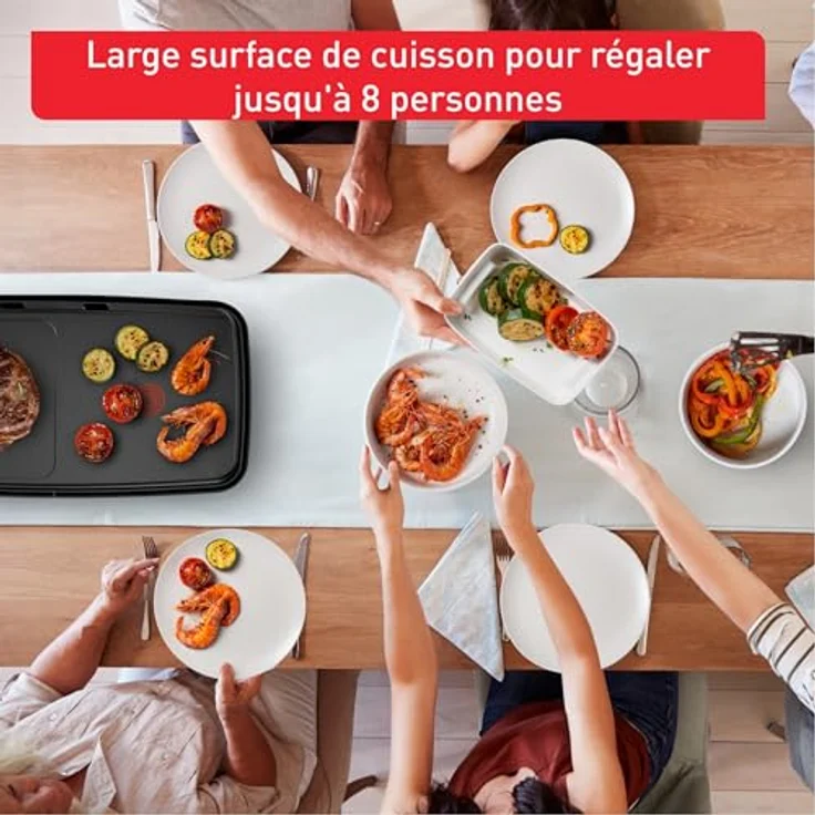 Tefal Plancha Booster Tischgrill CB6428, 2200 W, extra große Grillfläche, Boost-Zone, 6 Temperaturstufen, schwarz – Bild 5