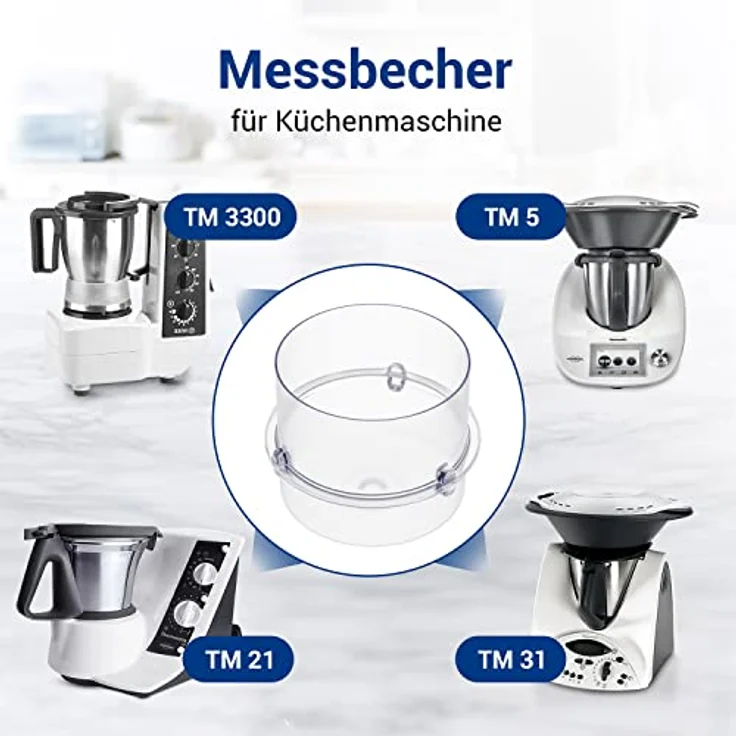 VIOKS Messbecher 100ml Kunststoff Ersatz für Becher Plastik für Vorwerk Thermomix Vorwerk TM5 TM31 TM21 TM3300 - Küchenmaschine Thermomix Zubehör – Bild 2