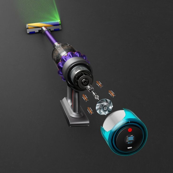 Dyson Gen5detect Absolute, Akku-Hand-und Stielstaubsauger, 752 W Grey/Purple – Bild 3