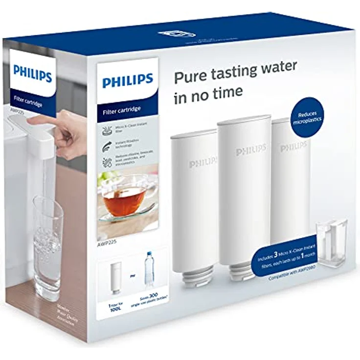 Philips Water - AWP225 - Micro X-Instant Water Filter cartridges, 3-pack, AWP225/31 – Bild 1
