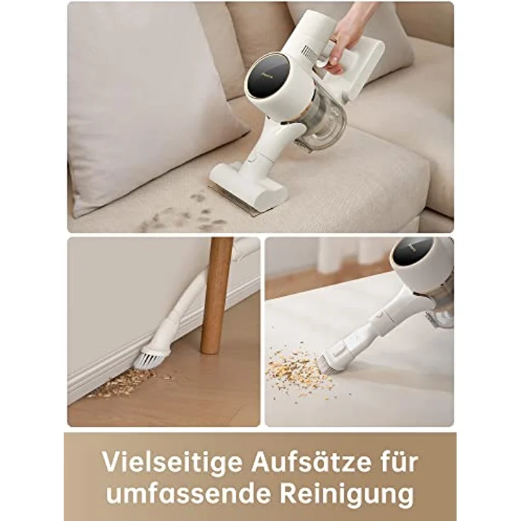 Dreame R10 Akku Staubsauger, 120AW Starke Saugkraft Staubsauger Kabellos, 60 Min Laufzeit, Bürste für Diverse Oberflächen mit LED-Licht, ideal für Hausreinigung, Tierhaare, Teppiche – Bild 5