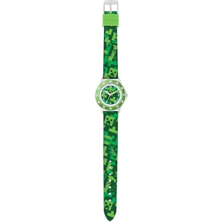 Minecraft Creeper MIN9033 Quarz-Armbanduhr für Lehrer, Grün, Modern, Kristallverzierung – Bild 2