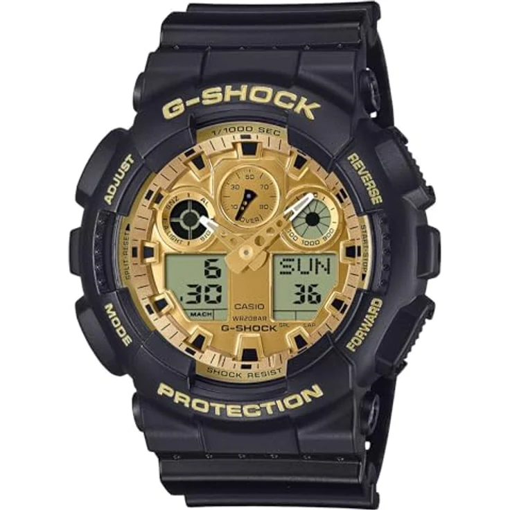 Casio G-Shock Classic GA-100GGB-1A9ER, Herrenuhr in Schwarz/Gold mit analog-digitaler Anzeige, Alarm, Beleuchtung und Stoppuhr – Bild 1