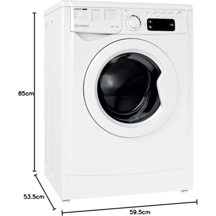 Indesit EWDE 861483 W IT N, Waschtrockner, Freistehend, Frontlader, 8 kg Waschkapazität, 6 kg Trockenkapazität, Weiß, mit Schnellprogrammen – Bild 10