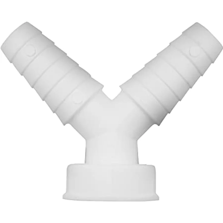 Sanitop-Wingenroth Y-Schlauchverschraubung 22405, 45° für Waschmaschinen und Spülmaschinen, robuster Kunststoff, Weiß – Bild 2