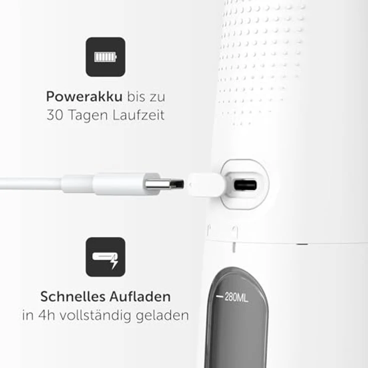 WonderSmile Munddusche PRO - SmoothFlow-Technologie - 5 Modi - PowerAkku (Schwarz) – Bild 5