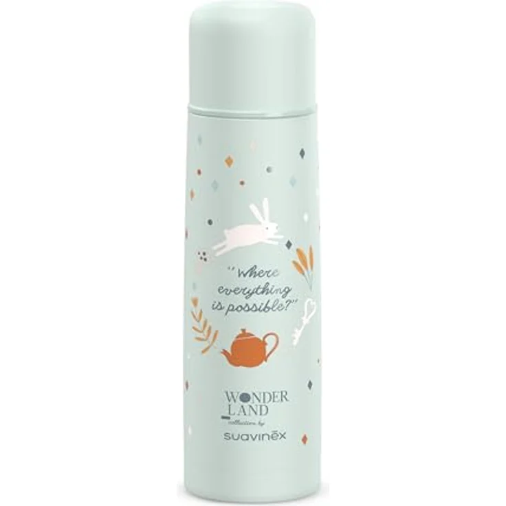 Suavinex 303311 Thermosflasche für Flüssigkeiten, 500 ml, grün, aus 100% Edelstahl mit luftdichtem Verschluss und Temperaturhaltefunktion bis zu 6 Stunden – Bild 1