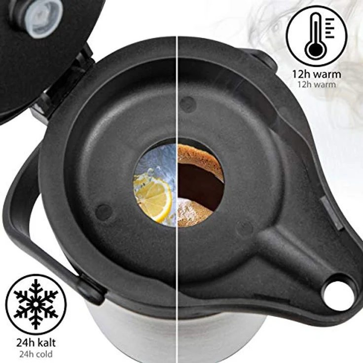 ONVAYA Airpot Pumpkanne | 1,8 Liter | Isolierkanne | Thermoskanne | Getränkespender | Edelstahl mattiert | Kaffeekanne | Doppelwandig – Bild 6