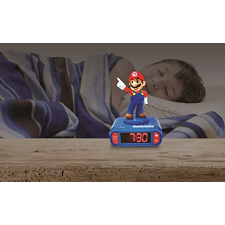 LEXIBOOK Nintendo Super Mario Digitaler Wecker, Blau mit Nachtlicht und Schlummerfunktion – Bild 6