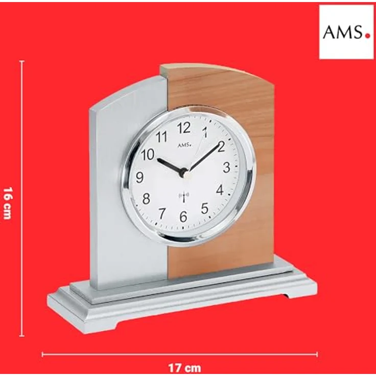 AMS Funktischuhr F5146, elegante Tischuhr Made in Germany, geschmackvolles Design für jeden Wohnraum – Bild 3