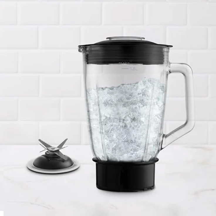 Ufesa White Gold Standmixer, 1500W Leistung, 1,5L Glaskrug, LED-Licht, Ice Crusher, 6 Edelstahlklingen, 2 Geschwindigkeiten + TURBO – Bild 4