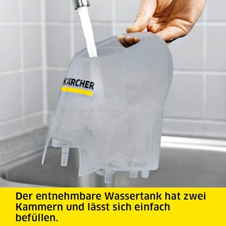 Kärcher Dampfreiniger SC 4 EasyFix Iron, Dampfdruck: 3,5 bar, Aufheizzeit: 4 min., Leistung: 2.000 W, Flächenleistung: 100 m², 2-Tank-System: 0,5 l + 0,8 l, Bodendüse EasyFix, Dampfdruck-Bügeleisen – Bild 3