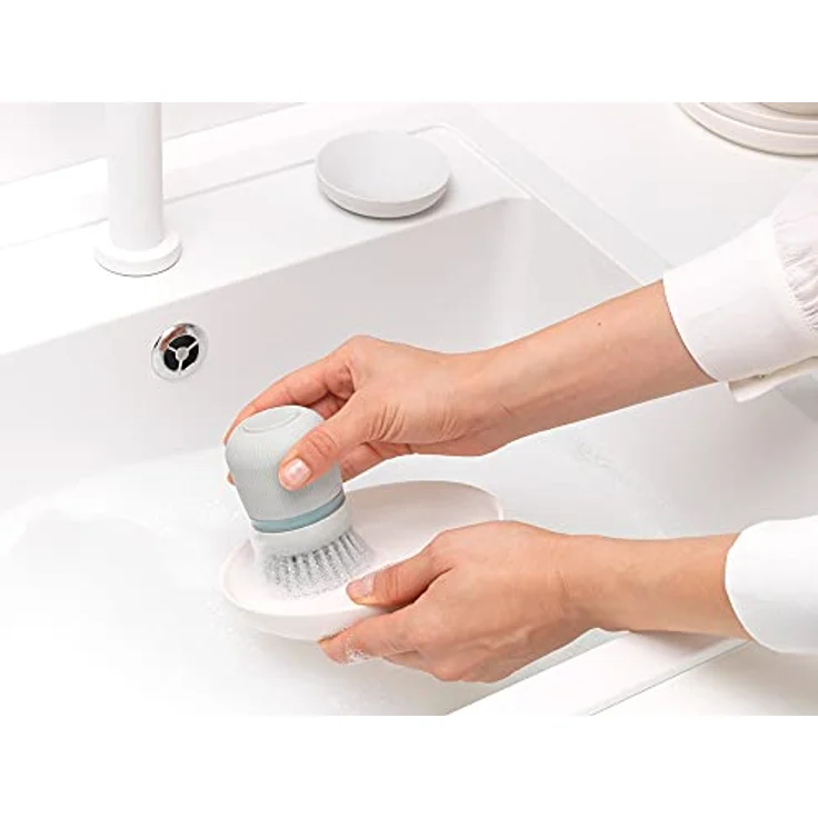 Brabantia Spülbürste mit Spülmittelspender, weiß – Bild 4