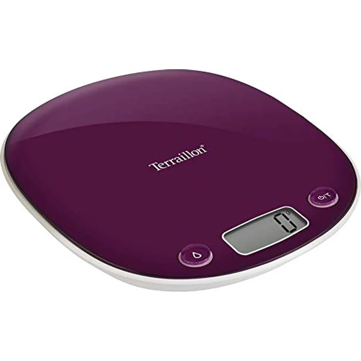 Terraillon Küchenwaage, Mit Tara-Funktion, Flüssigkeitsanzeige, Griffaussparung, Bis 5 kg, Macaron, Pflaumenfarben – Bild 5