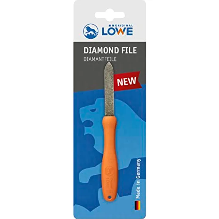 Original LÖWE Diamantfeile 0023 mit ergonomischer Griffform – feine Struktur mit robuster und haltbaren Diamant-Beschichtung – Klingenschäfer für Scheren, Äxte und Werkzeuge