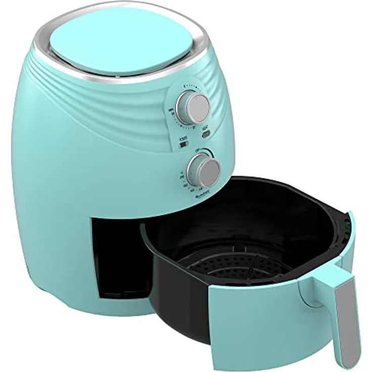 TurboTronic by Z-Line Heißluftfritteuse 3,5 Liter, Frittieren ohne Öl, 1200 W, Retro-Design, Camping Airfryer AF11M – Bild 9