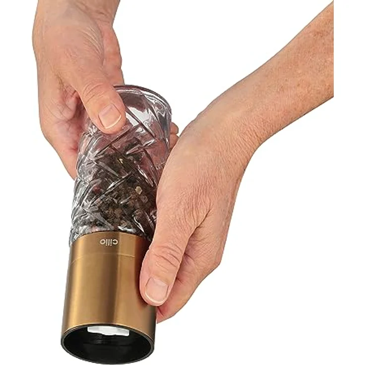Pfeffer- oder Salzmühle CRISTALLO Gewürzmühle Keramikmahlwerk Kupfer cilio – Bild 2
