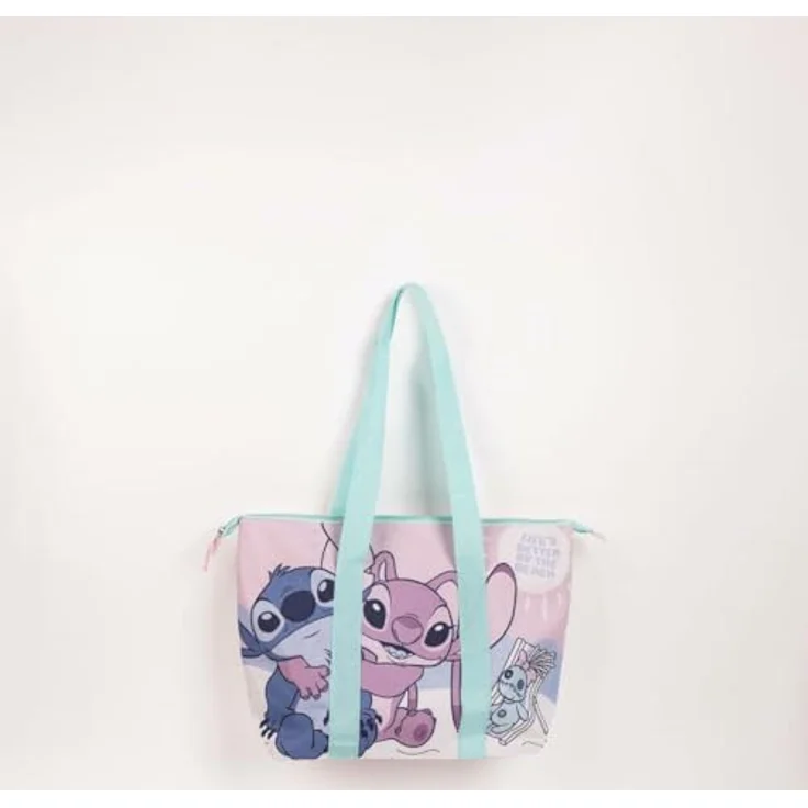 Cerda Disney Stitch Shopper, große Polyester-Tasche für Strand & Freizeit, 48 x 34 x 10 cm – Bild 4