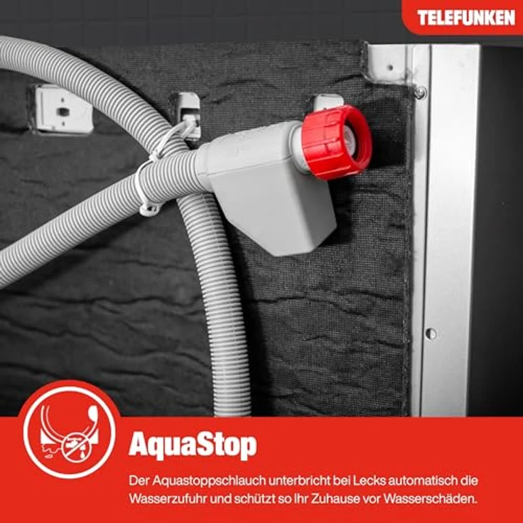 Telefunken GEV6014A Geschirrspüler 60 cm vollintegrierbar, 14 Gedecke, 9 Programme, Aquastop, energieeffizient, leise 44 dB – Bild 4