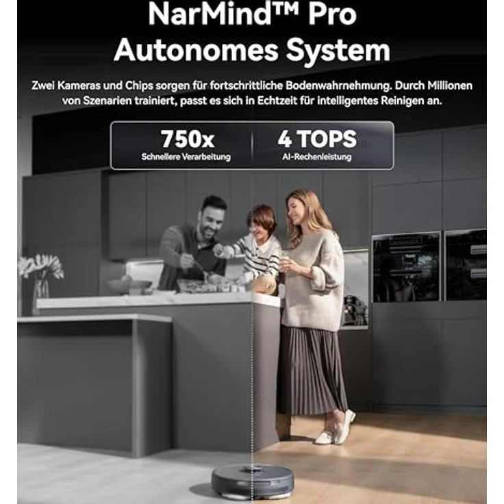 Narwal Freo Z10 Ultra Saug- & Wischroboter, 65W, 120 Min Laufzeit, 0,8L, Laser-Navigation, WLAN, beutellos, grau – Bild 8