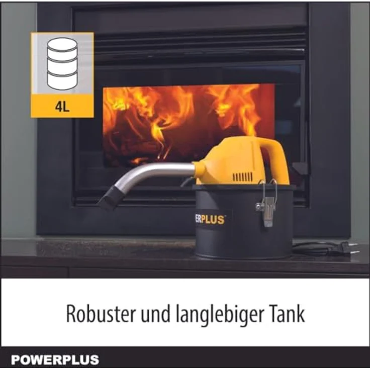 POWERPLUS POWX3004, elektrischer Aschesauger mit 600W, 4l Edelstahl-Tank, doppeltem Filter und Fugendüse, kompakt und leicht – Bild 2