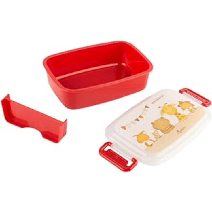 Sigikid Lunchbox 5 Kuschel-Freunde klein, Mister O'Lui, (2-tlg), handliche Brotzeitdose, BPA-frei, rot – Bild 3