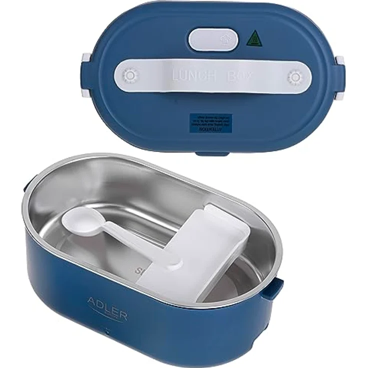 Adler Europe AD 4505 Elektrische Lunchbox Lebensmittelbehälter 0,8 Liter, hält Mahlzeiten bis zu 70 °C warm, 45–55 W, (Blau) – Bild 4