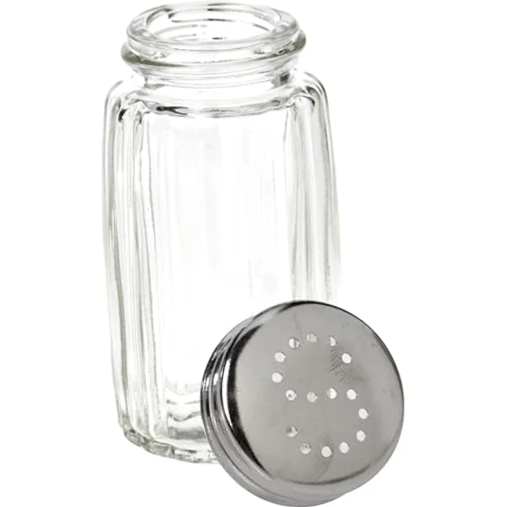 HENDI Salz- und Pfefferstreuer Set, Edelstahldeckel mit S- oder P-förmiger Abgabeöffnung, Glasstreuer, ø40, x(H)70mm, Edelstahl – Bild 4
