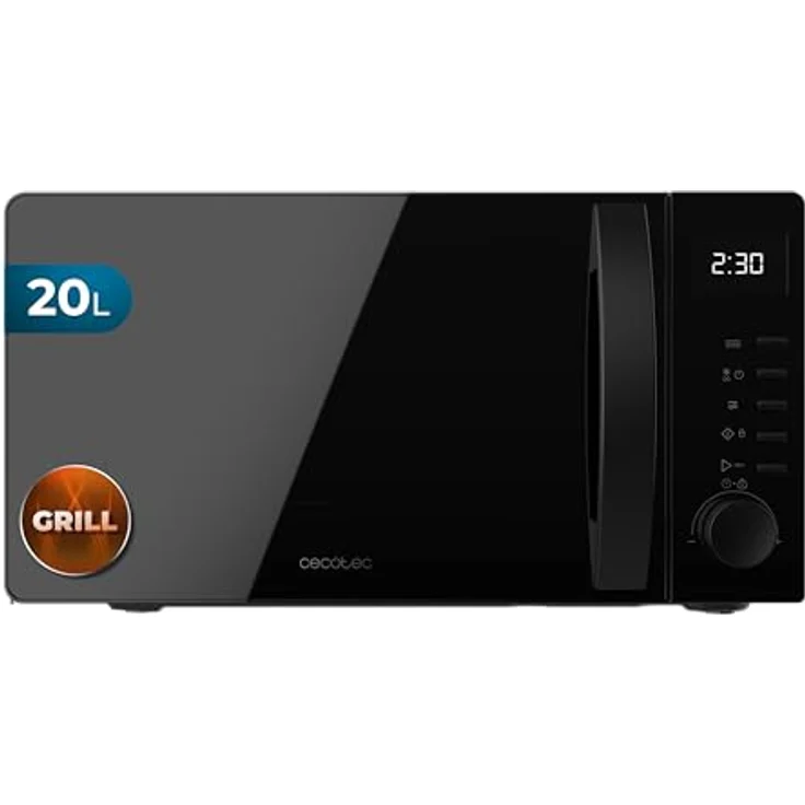 Cecotec Proclean 5105, Solo-Mikrowelle mit 20 l und 700 W, schwarz, mit mechanischem Timer und Grillfunktion – Bild 1