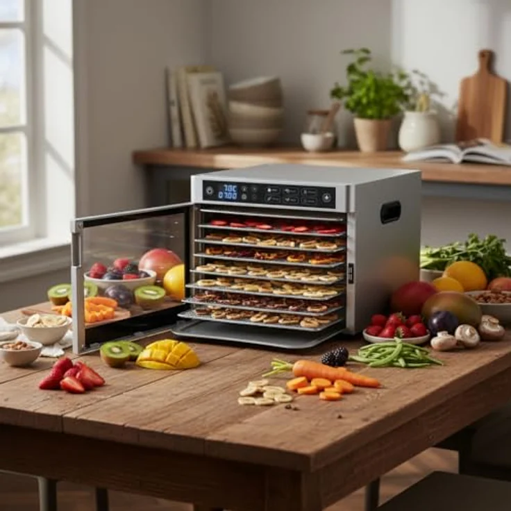 Steba ED 80 Steel Deluxe Dörrautomat, 8 Aufsätze, Temperatur 35-85°C, LED-Display, Silber – Bild 4