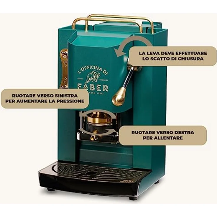 Faber Coffee Machines Pro Deluxe ESE Pad 44 mm, Espressomaschine mit einfacher Reinigung, Tassenwärmer, schnellem Aufheizen – Bild 6