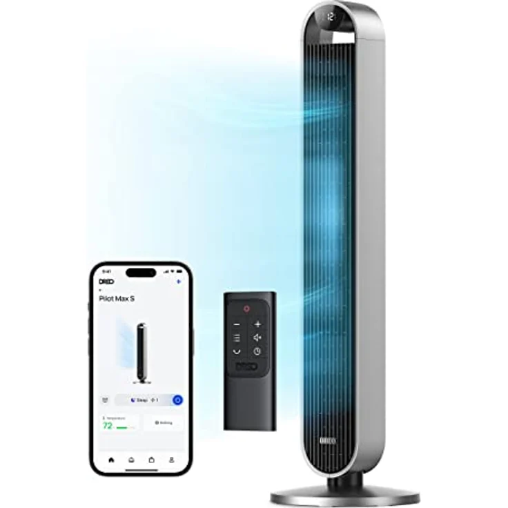 Dreo Pilot Max S Smart Turmventilator, leise 25dB, WiFi Alexa, 120° Oszillation, 12 Stufen – Bild 1