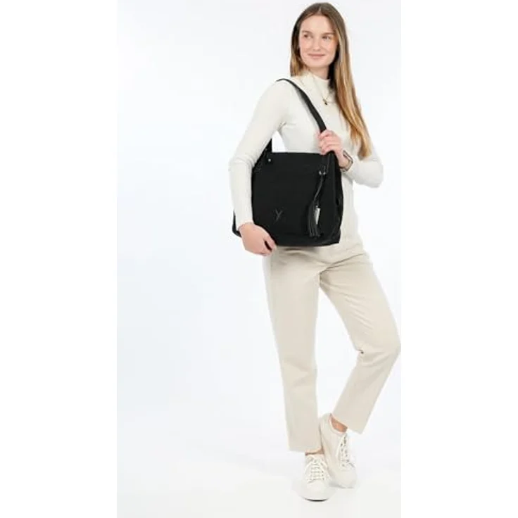 Suri Frey Shopper Romy, Handtasche aus Feinsynthetik mit Reißverschluss, Schwarz, 35 x 31 x 14 cm – Bild 2