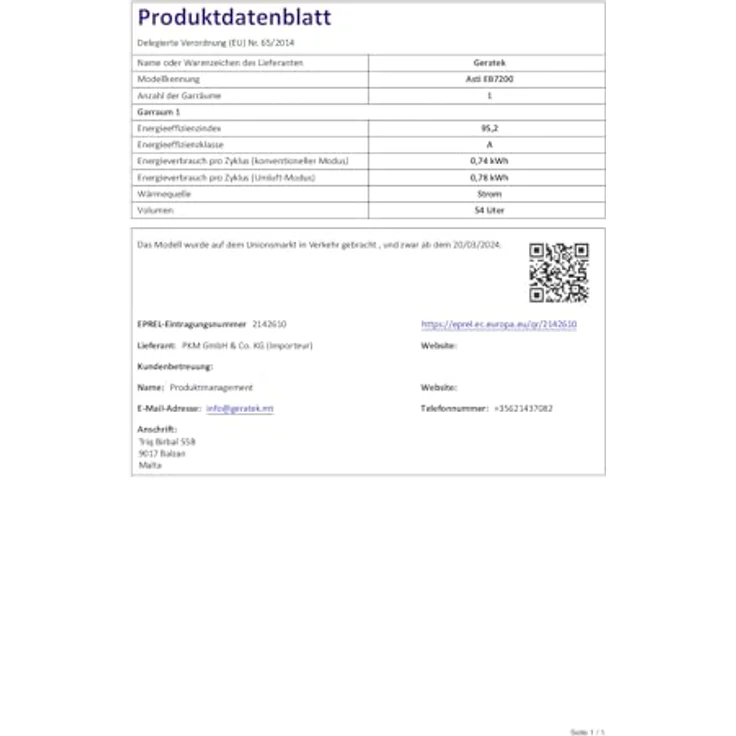 GERATEK Einbau Herdset, Backofen Umluft mit Timer und autarkem Induktionskochfeld, 60 cm rahmenlos, Energieeffizienz A, schwarzes Glas – Bild 8