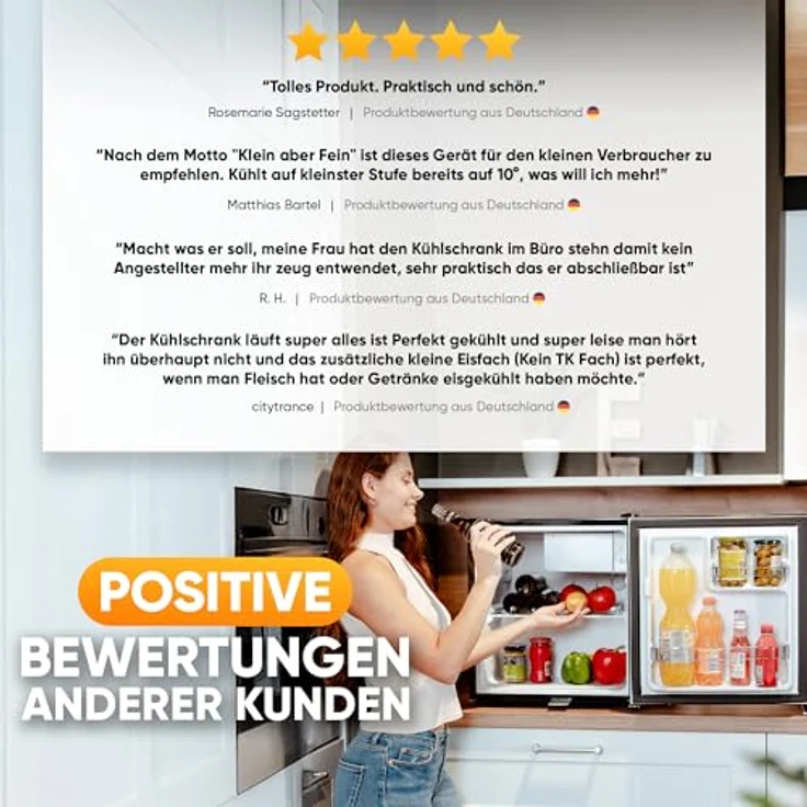 Stillstern KB 46.4 Minikühlschrank, freistehend, Abtauautomatik, Minibar, Energieklasse E – Bild 3